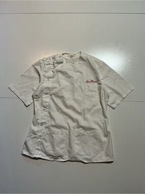 Vintage 40s 50s Whitehouse Sanforized Doctor Medical Chain Stitch Snap Shirt